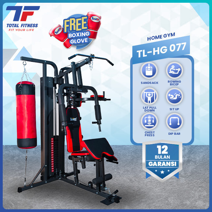 TOTAL FITNESS Alat Fitness Home Gym 3 Sisi Plus Samsak TLHG 077 - Home Gym