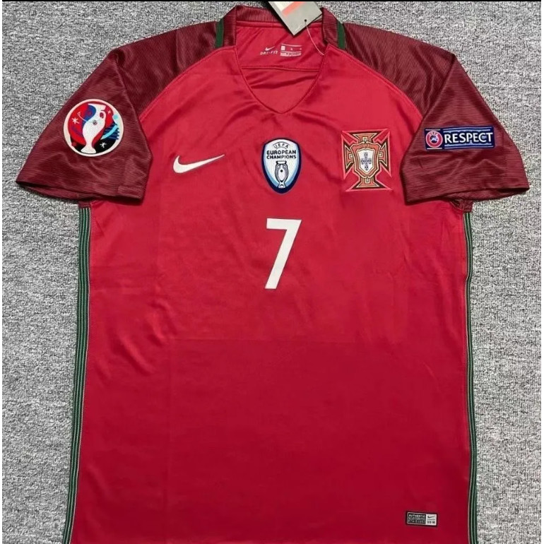 2016 Cangkir Eropa Portugal Rumah Seragam Sepak Bola Portugal No 7 C Luo Jersey football T shirt pri