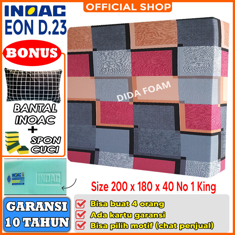 Kasur busa inoac 200x180x40 EON D23 nomor 1 king size gratis bantal termurah bisa COD / kasur inoac 