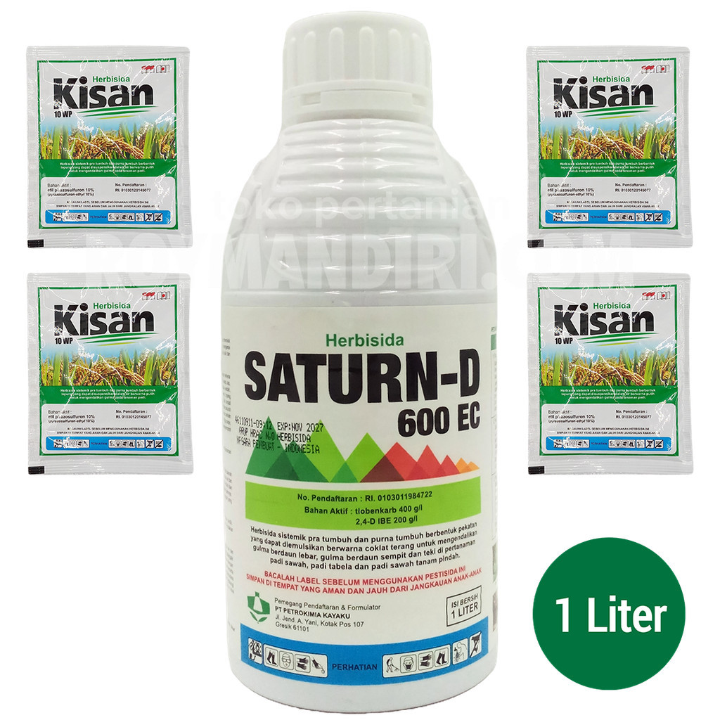Herbisida Selektif Padi Saturn-D 600EC @1 liter plus 4 Kisan @25 gram