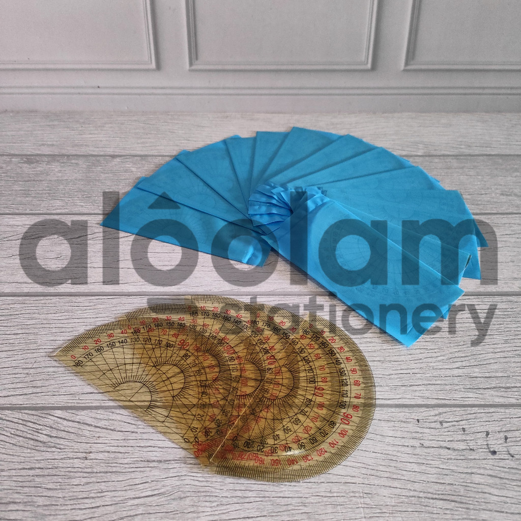 

SELUSIN ( 12 PCS ) Penggaris Busur Mika Tipis 180'