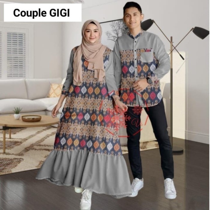 Baju Couple Batik Kemeja Dress Muslim Kapelan Pasangan Pesta Kondangan Original terbaru Murah Termurah Import terlaris Trendy kekinian