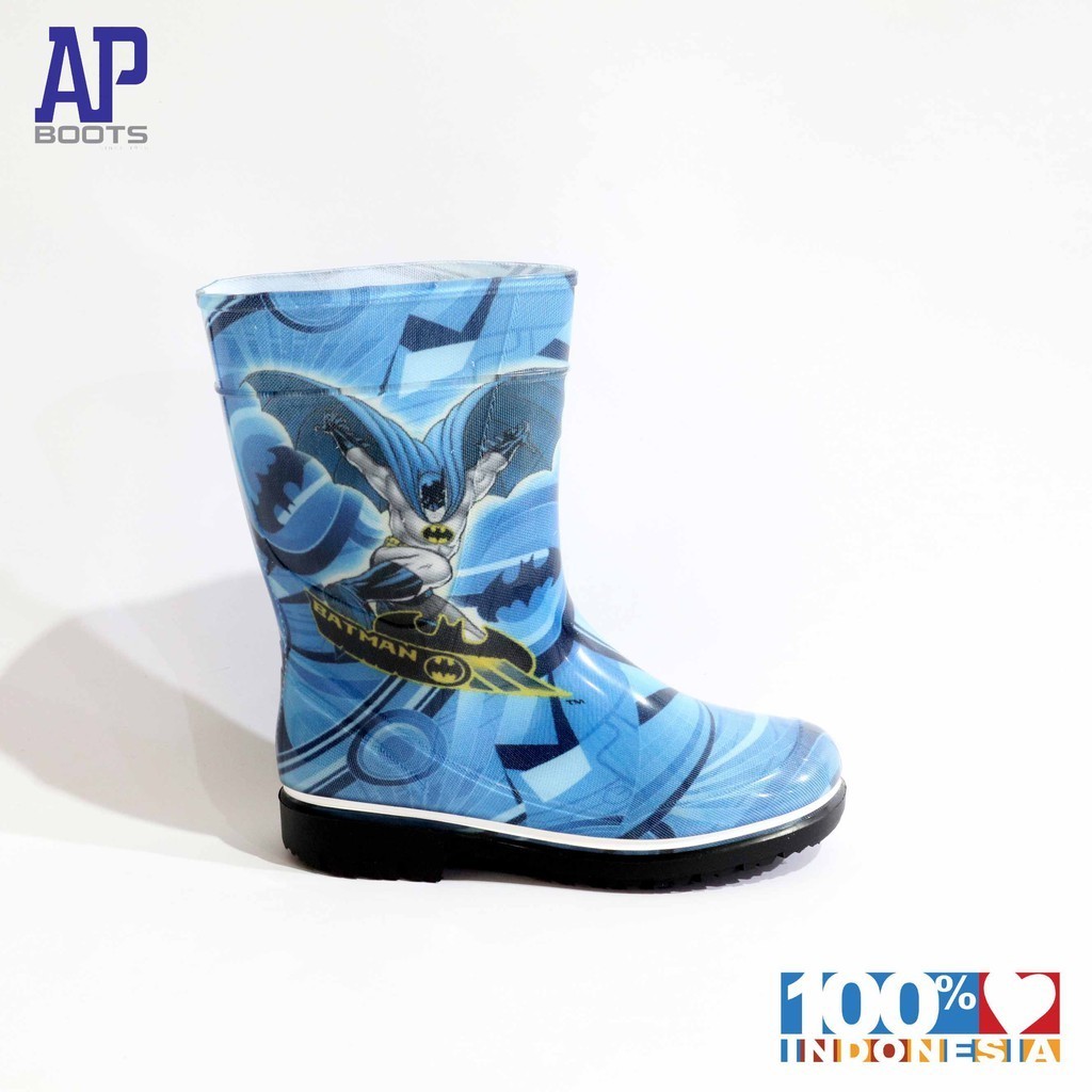 Langsung Proses AP  BATMAN DOUBLE TROUBLE 15-18 - SEPATU BOOTS KARET ANAK  - AP BOOTS