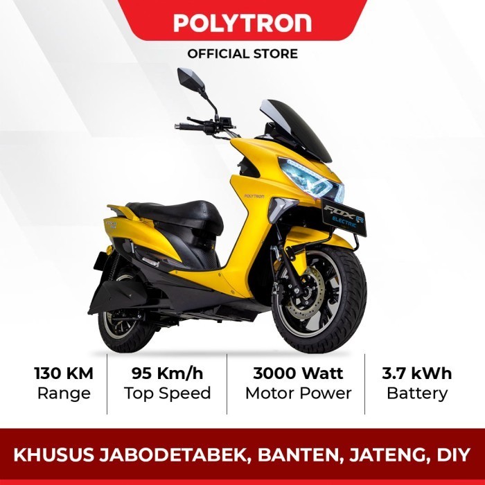 SUBSIDI POLYTRON Fox R Sepeda Sepeda Motor Listrik - OTR Jabodetabek - Yellow