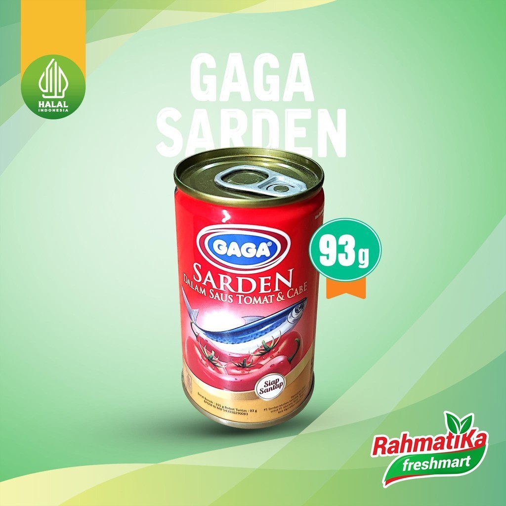 

Gaga Sarden Saus Tomat & Cabe 93 gram