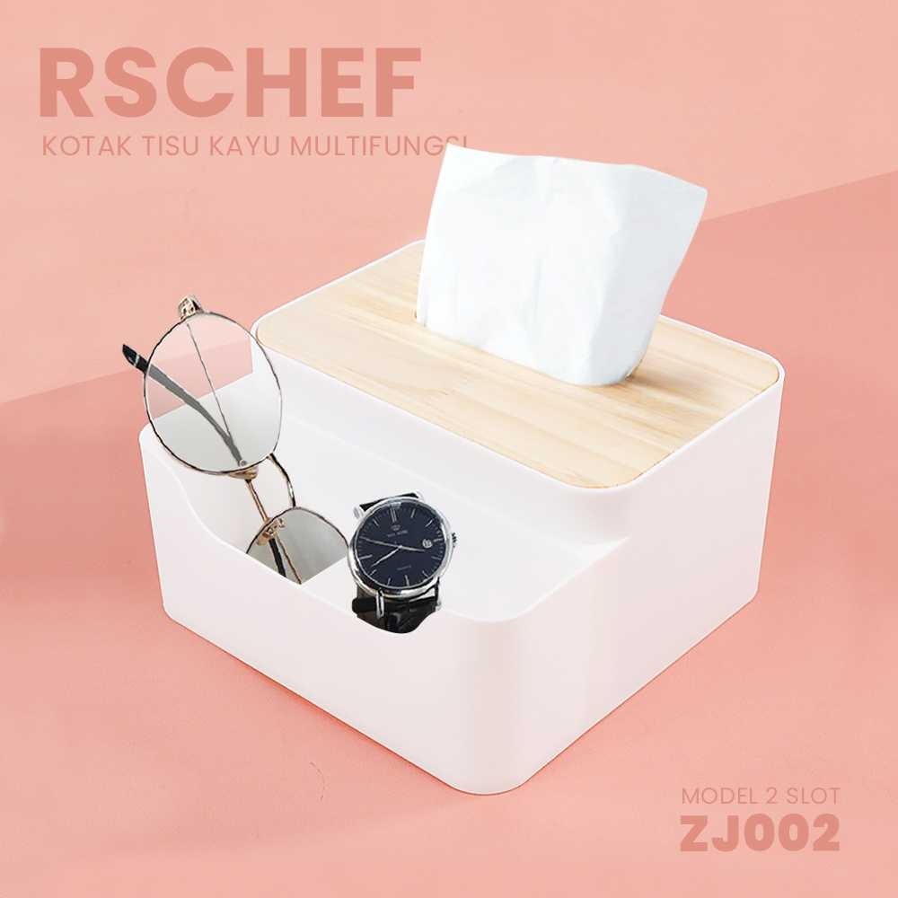 COD Kotak Tempat Penyimpanan Tisu Mobil Ruang Tamu Model Kayu Jati 2 Slot Serbaguna Multifungsi Keci
