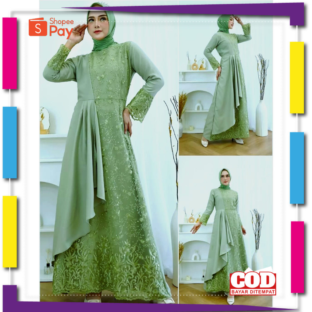 BAHAN ADEM HALUS TEBAL // gamis couple anak perempuan remaja dan wanita jumbo baju brukat premium ko