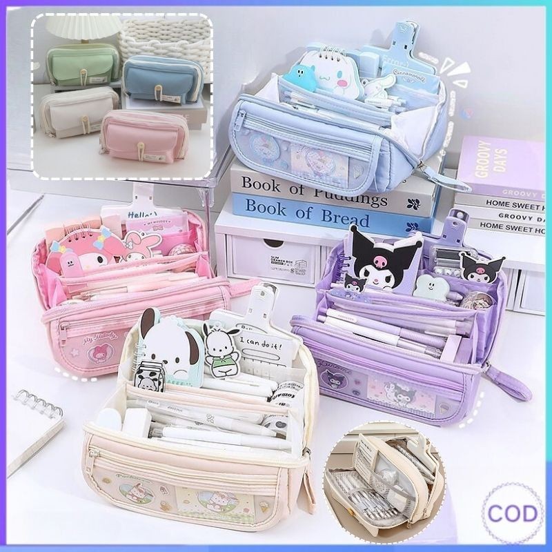 

【COD】(Sticker Gratis) Kotak Pensil Kanvas Multiwarna Kotak Pena katun berkapasitas besar Berpenampilan Tinggi Pencil Cases Penyimpanan Alat Tulis Siswa Sekolah