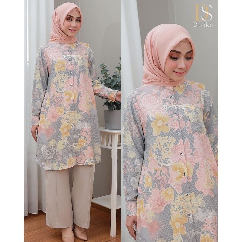 CELIA TUNIK ORI by disiko exclusive tunic cewe bahan premium Lionel Richie mewah Size M L XL new/ GA