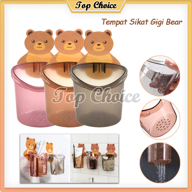 4PCS Tempat Sikat Gigi Bear / Gantungan Sikat Gigi / Gantung Rak Holder Tempat Sikat Gigi