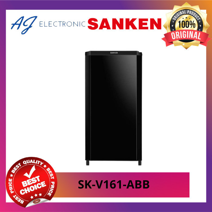 Sanken SK-V165 Kulkas 1 Pintu 160L Hitam Frozen Series - SK-V165PA-BB
