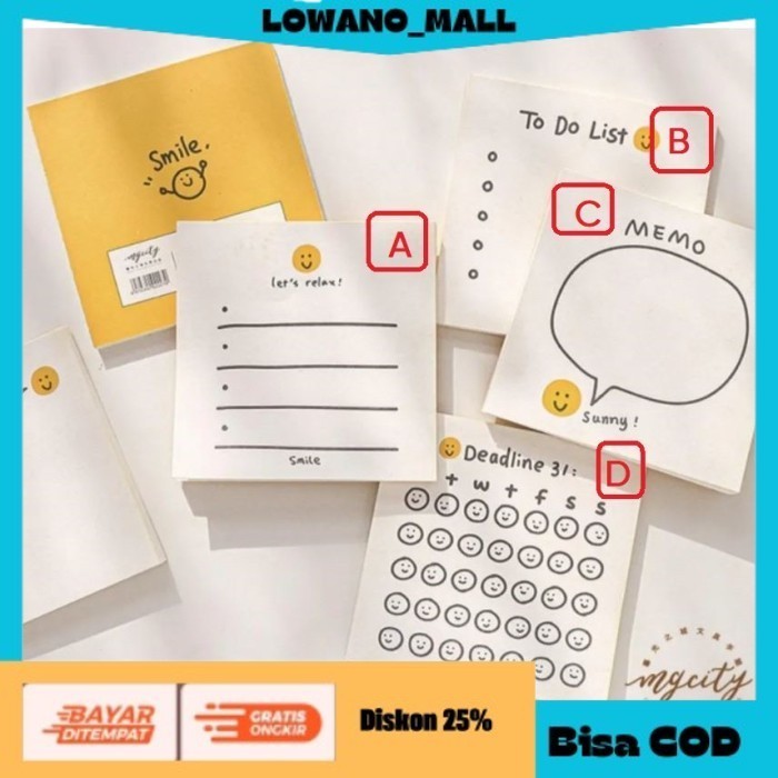 

[[BEST QUALITY]] TERLARIS Memopad Notepad Yellow Memo Cute Isi 50 Lembar A COD