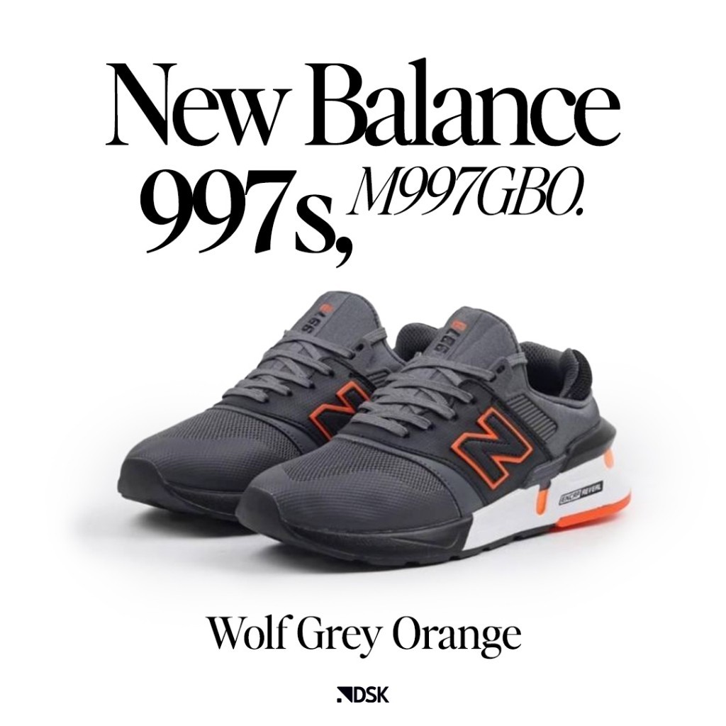 New Balance M997GBO 997S Wolf Grey Orange 100% Original Sneakers Casual Pria Wanita Sepatu Ori Murah