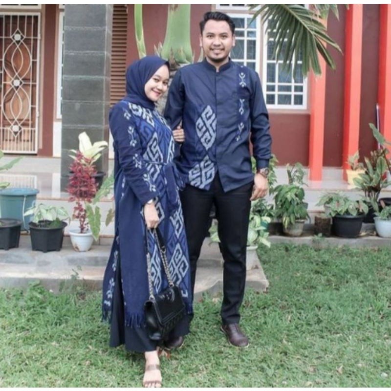 Baju tenun couple - baju etnik - baju tenun - couple - couple tenun - baju kondangan - dress tenun -
