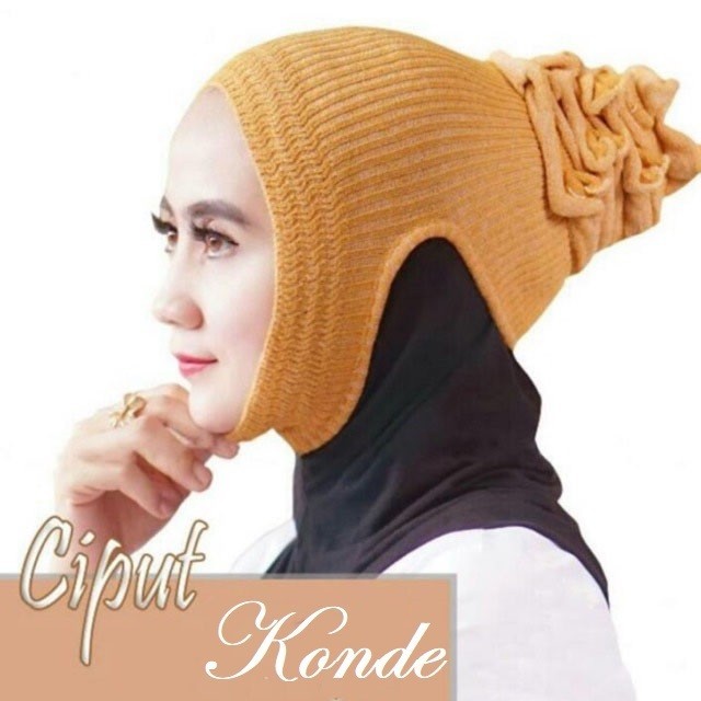 Ciput Konde Rajut Cepol Bercepol Anti Budeg Anti Pusing Inner Bandana Hijab Jilbab Kerudung Anbud An