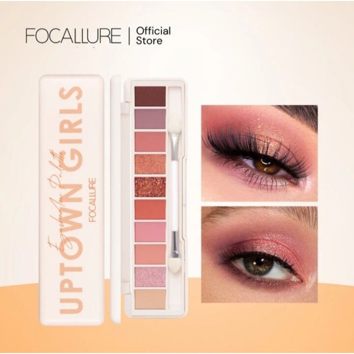 FOCALLURE 10 Warna Glitter Eyeshadow Palette