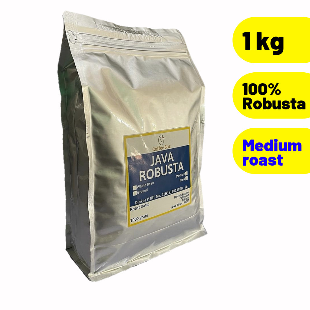 

Coffee Sae Kopi Robusta 1kg MEDIUM ROAST Biji atau bubuk Java Robusta Coffee 1 kg