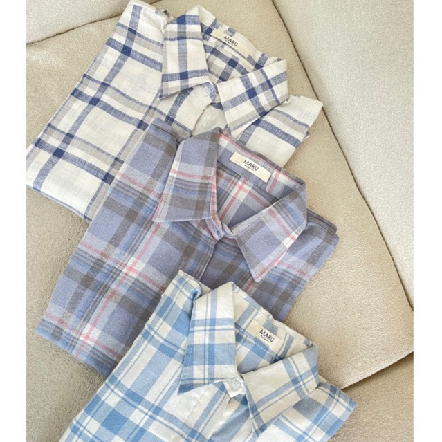 SAMSAN Kemeja Flanel Wanita Kotak kotak MARU Atasan Cewek Pakaian Kerja Women Top Hangout/ GAMIS MOD