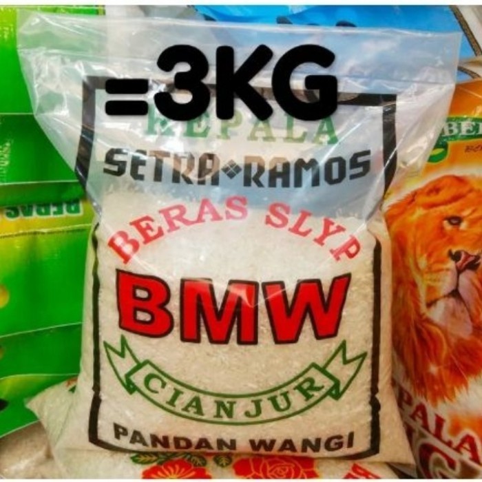 

Moerah~ BERAS SETRA SETRA CIANJUR IR64 PREMIUM QUALITY CAP BMW 3Kg.