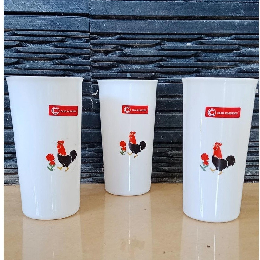 Gelas STIKER Ayam Jago CLIO GELAS AIR MINUM / GELAS MINUM FOOD GRADE