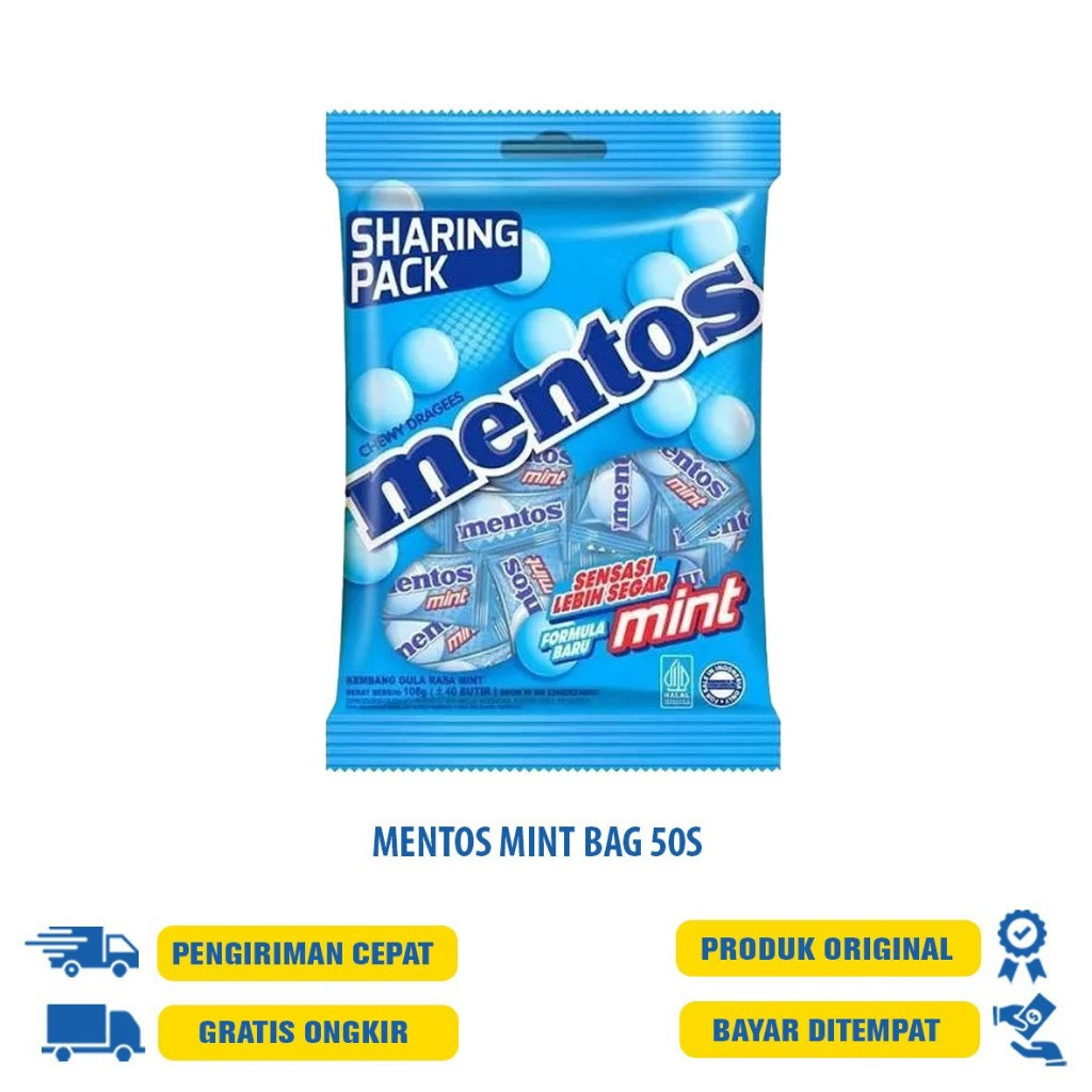 

PERMEN MENTOS ALL VARIANT / MINT BAG 50'S / FRUIT BAG / GOLIA LEMON