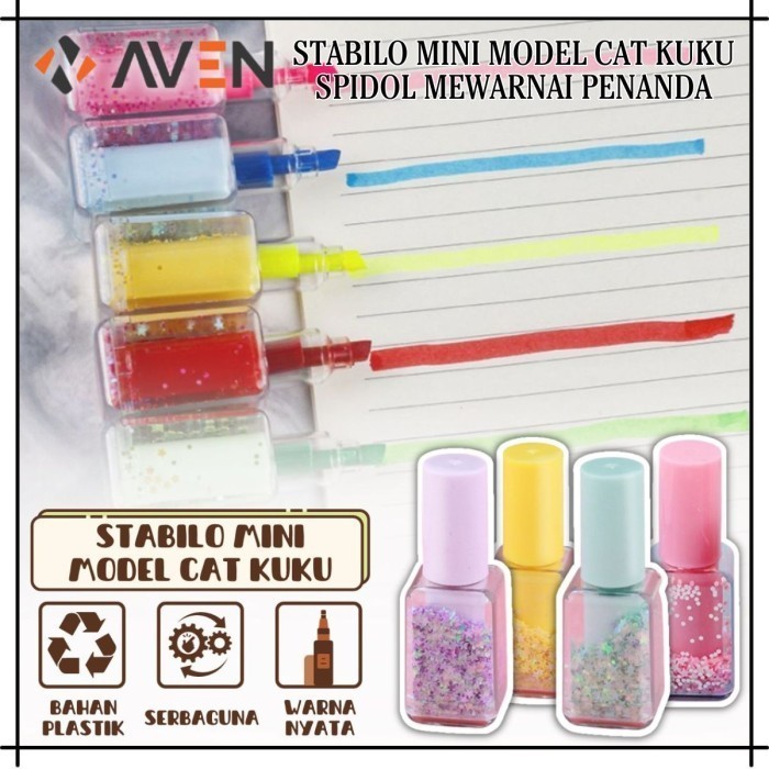 

AVEN Spidol Mini Model Cat Kuku Higlighter Mewarnai Penanda Tulisan