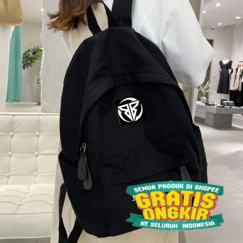 Tas Ransel Backpack Sekolah Pria Dan Wanita Logo Bordir/ kado hadiah
