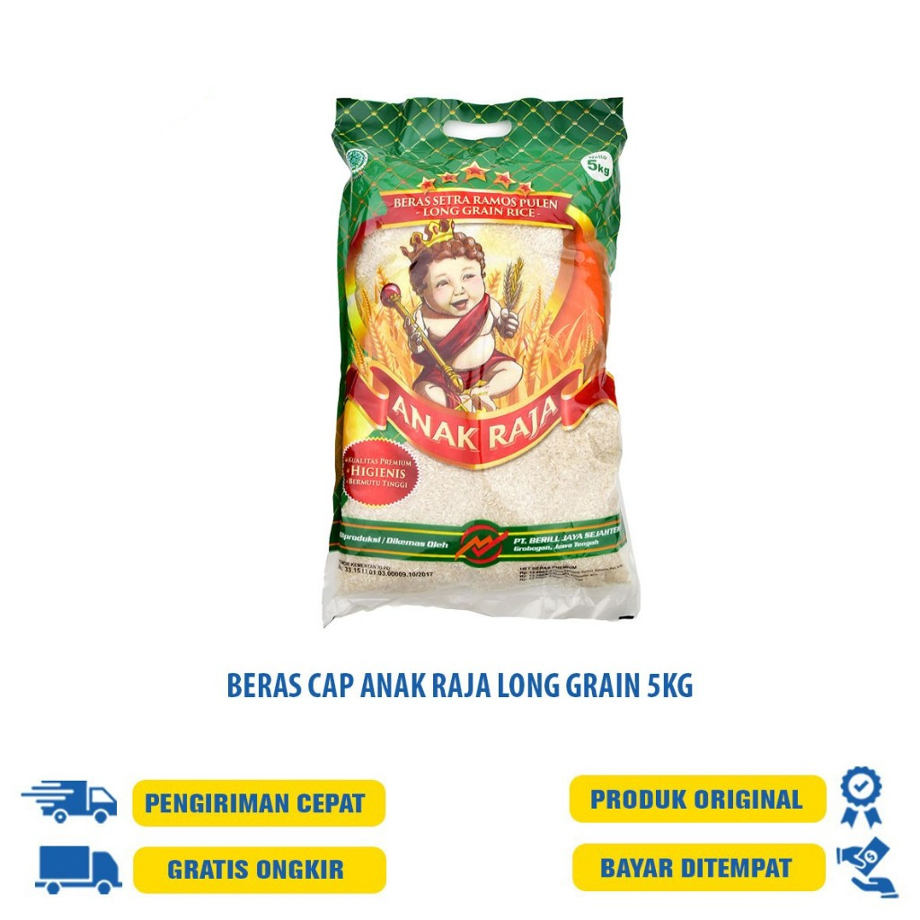 

BERAS CAP ANAK RAJA 5 KG / ANAK RAJA SUPER / PULEN WANGI