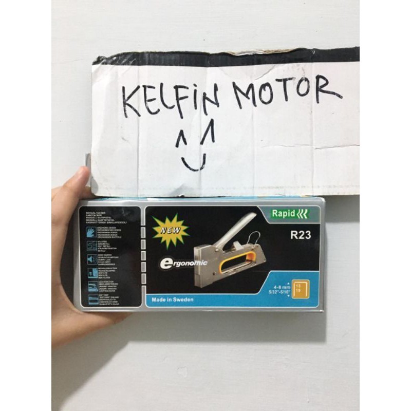 [ FURMOTOR ] GUN TECKER GUN TACKER RAPID HEKTER JOK STAPLER TEMBAK JOK KULIT STAPLES RAPIDE CEKREKAN
