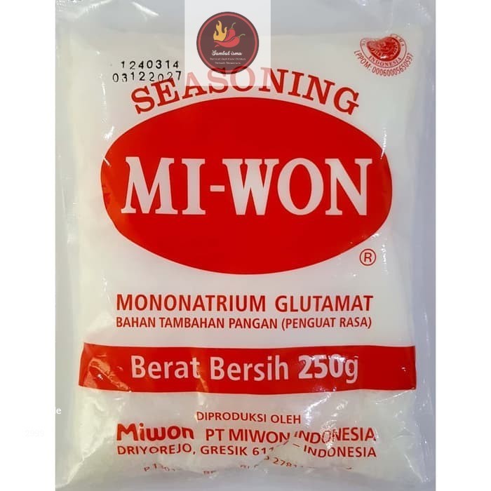 

Micin Miwon 250gram / Msg / bumbu penyedap rasa Miwon SAMBAL ISMA