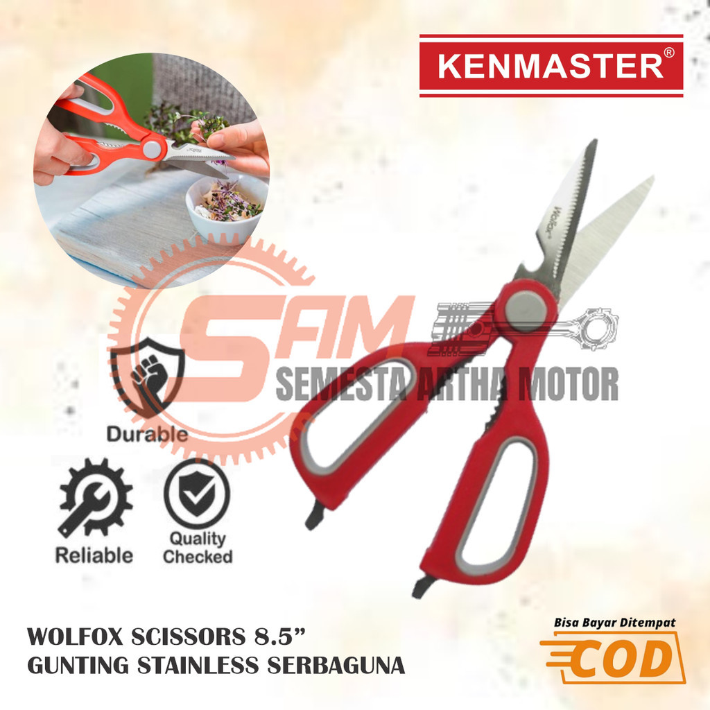 

Kenmaster Gunting Stainless Wolfox 8.5 inch Multiguna Kertas Kantor Sekolah