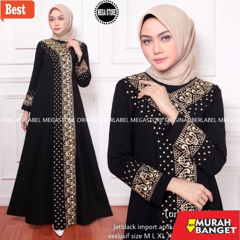 Abaya Turki Kekinian TURKEY ABAYA 1249 GAMIS ARAB ORIGINAL BERLEBEL MEGASTORE