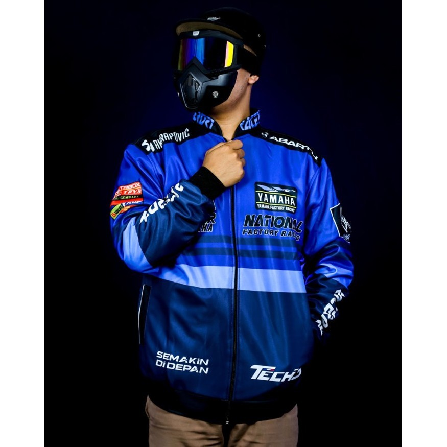 DISKON- LIMITED EDITION / COD / Jaket Nascar Yamaha Original Racerdry - L, Biru