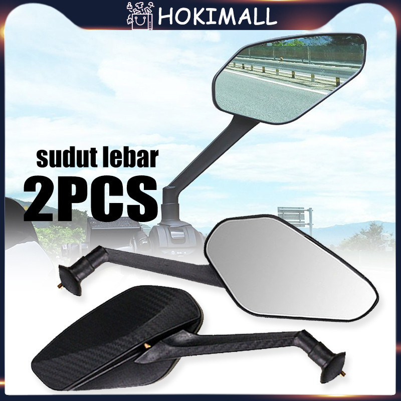 Sepasang Karbon Kaca Spion Sepeda Listrik  / Side Mirror Universal Spion Sepeda Motor Listrik