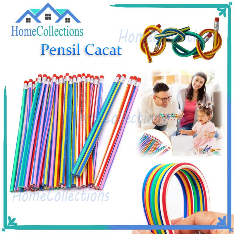 

Pencil Gulung Flexible Fleksibel /Pencil Karet Dapat Digulung Ditekuk Unik/Pensil Flexsible Lentur Unik