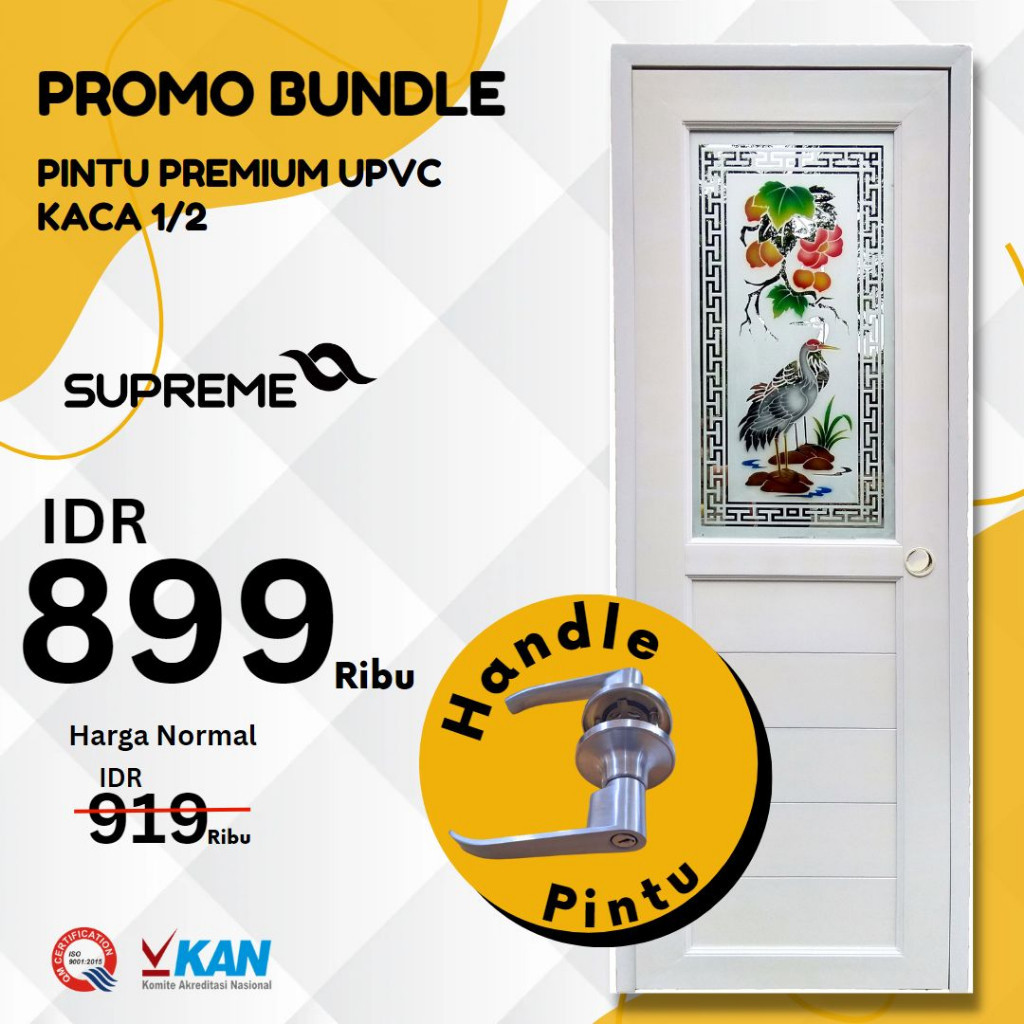 Promo Bundle Supreme Pintu uPVC Kamar Mandi Kaca 1/2