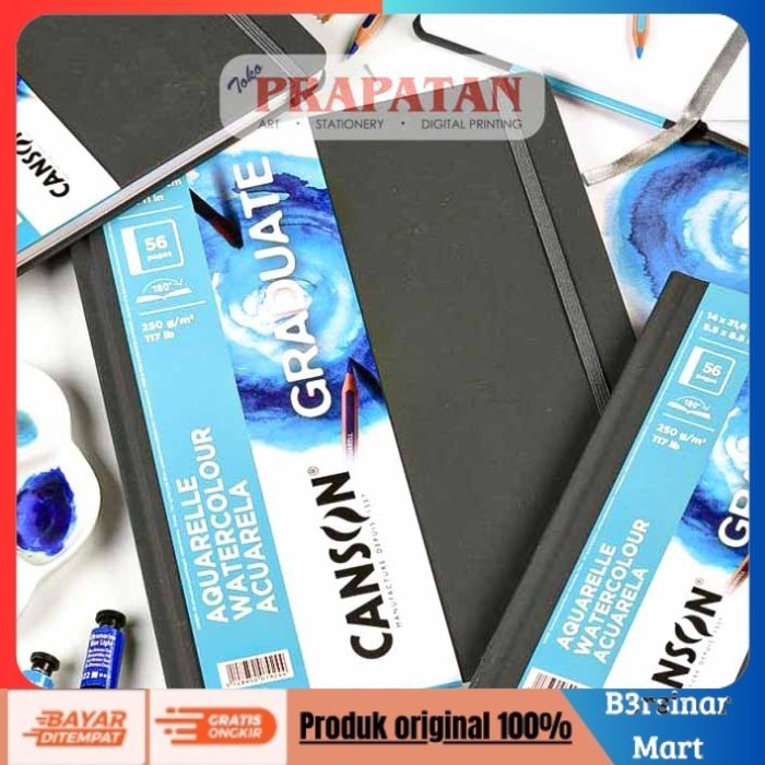 

[KUALITAS TERBAIK] GRADUATE Canson Watercolor Hard Cover Book | Buku Gambar