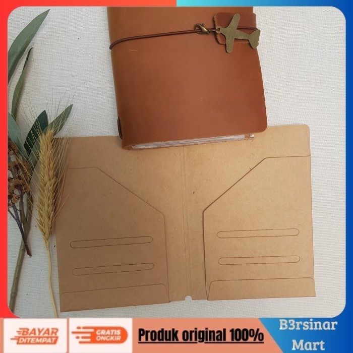 

[KUALITAS TERBAIK] Travelers notebook pocket bahan karton kraft ukuran passport
