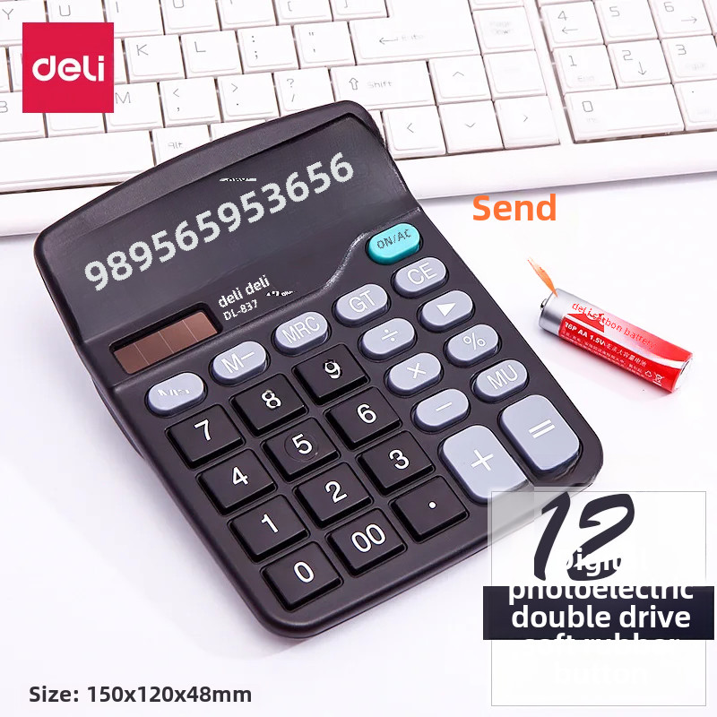 

Delightful Multifunctional Compact Office Calculator Commercial Solar Battery Powered Accounting Machine Plastic Material