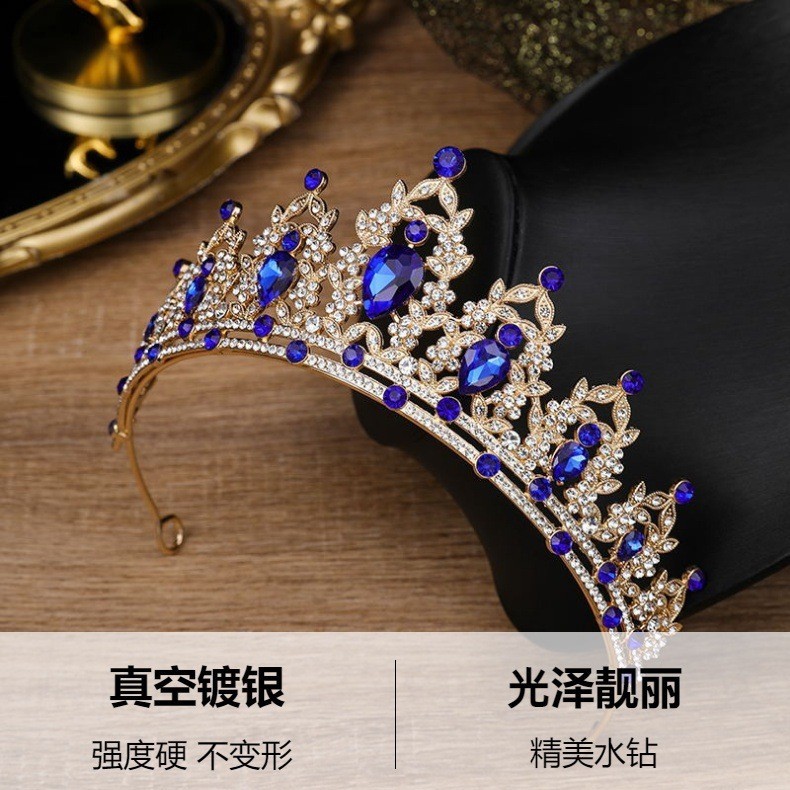 RB (Bisa Hijab) Mahkota pengantin Tiara pesta ulang Mahkota Hijab berlian imitasi aksesoris rambut