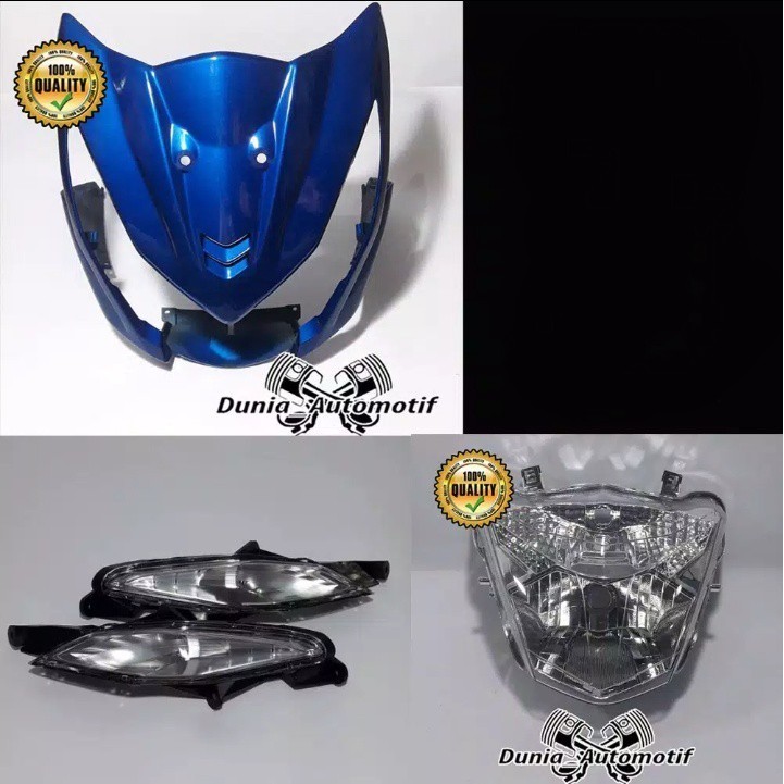 panel tameng depan body depan cover lampu depan beat fi 2012-2014 warna biru full set