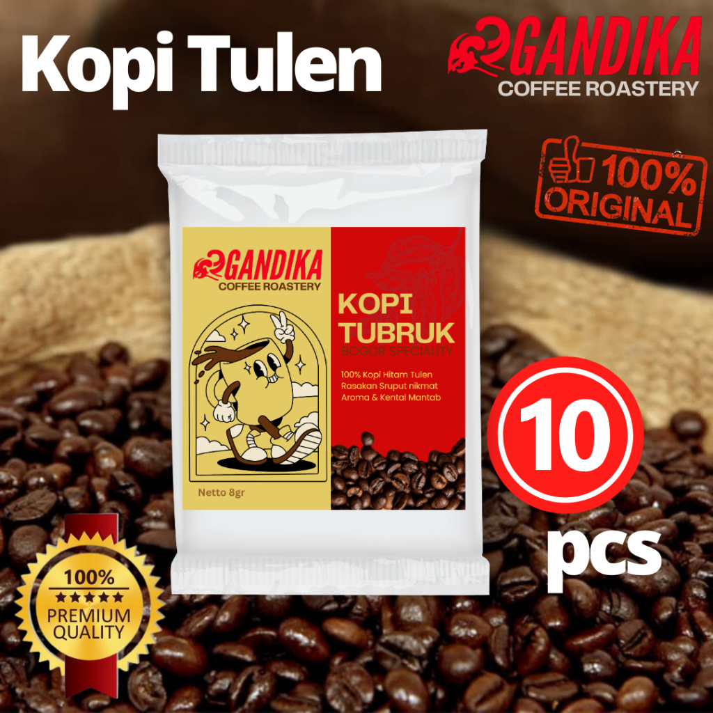 

GANDIKA GANDIKA KOPI GANDIKA KOPI TULEN TANPA GULA 1 RENCENG ISI 10PCS KOPI BUBUK KHAS BOGOR KOPI TUBRUK HITAM FREE BONUS KOPI