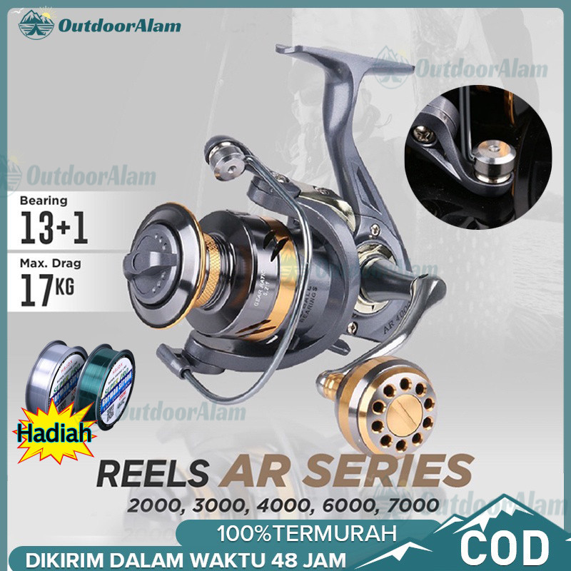 Reel Pancing Metal Deukio AR 2000 3000 4000 6000 7000 13BB+1BB MAX DRAG 17KG  Murah Mesin Casting Mu