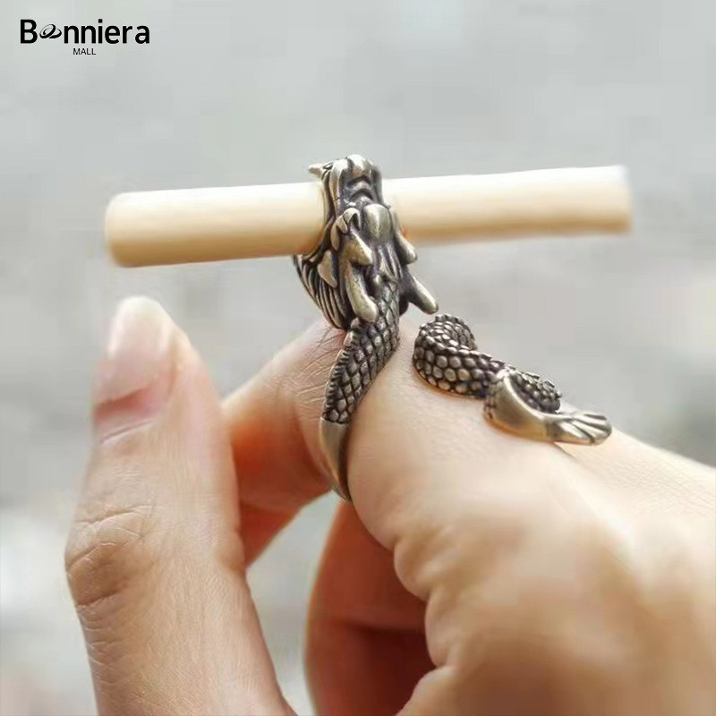 Murah&COD Cincin Naga Pria Keren Kreatif  Vintage Cincin Punk Hip Hop-Bo