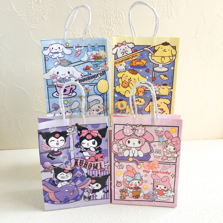 

paper bag snack ultah anak sanrio goodie bag kitty kuromi