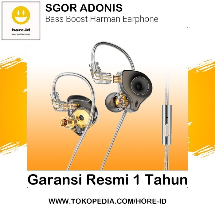 PRODUK TERBATAS SGOR ADONIS Hybrid Dual Driver In Ear Earphone with MIC
