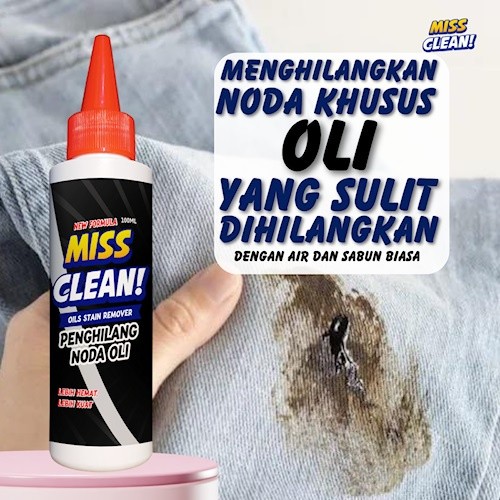 Miss Clean Anti Noda Oli 100 ML Pembersih Pakaian Pria Wanita baju celana putih panjang pendek