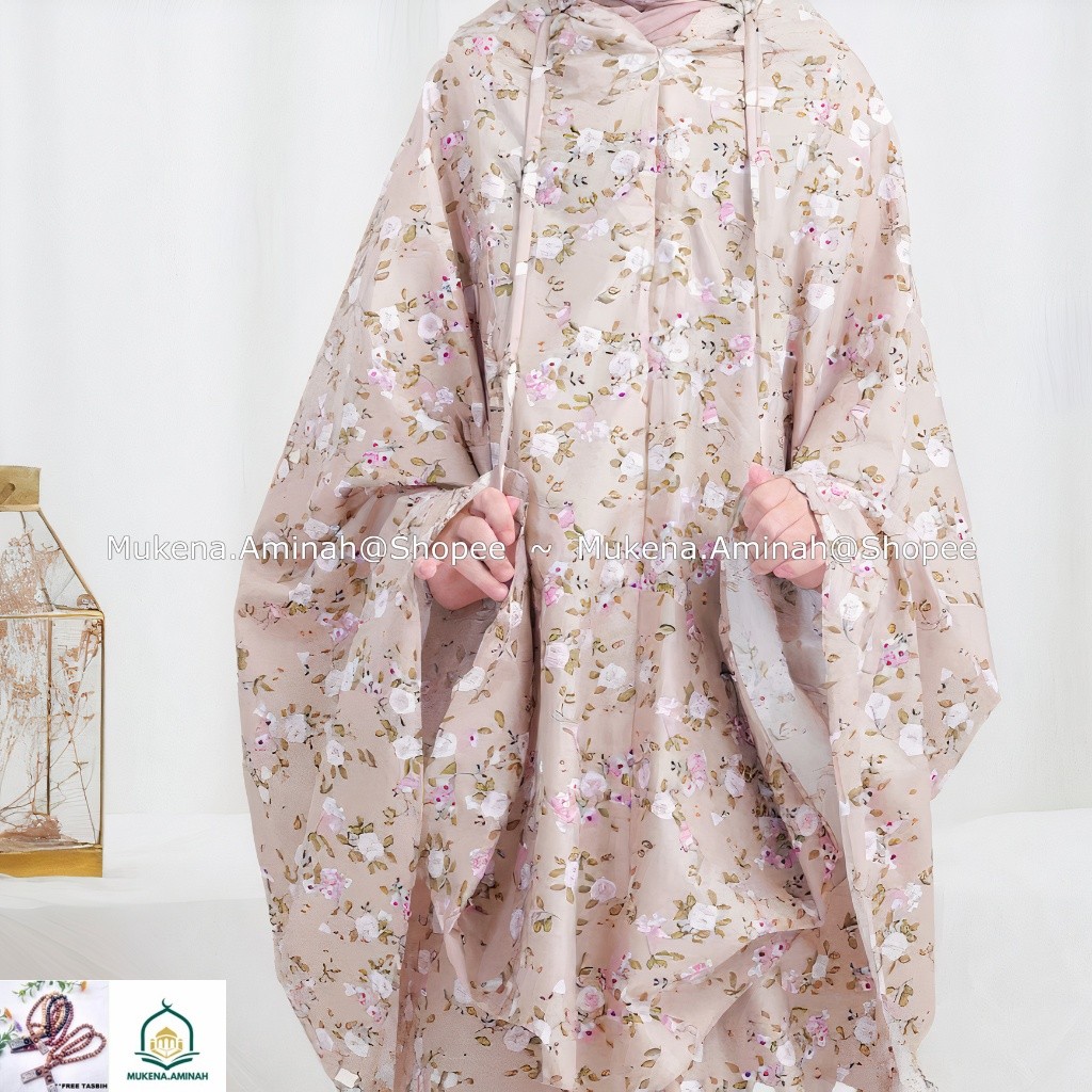 MUKENA DEWASA AZURA HASYA 2IN1 RESLETING TRAVEL KATUN MOTIF