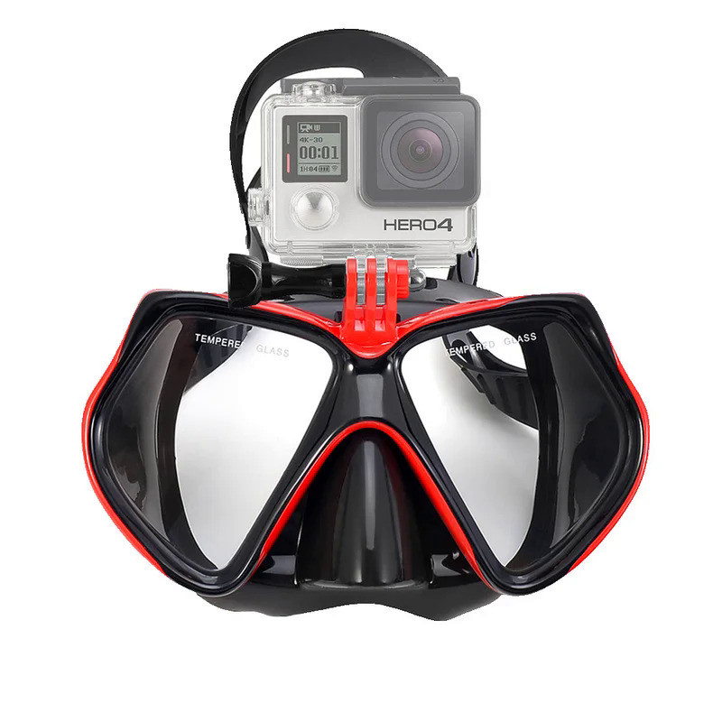 Masker Selam Kacamata Renang untuk GoPro Kamera Olahraga Bawah Air Kaca Tempered Profesional Tabung 
