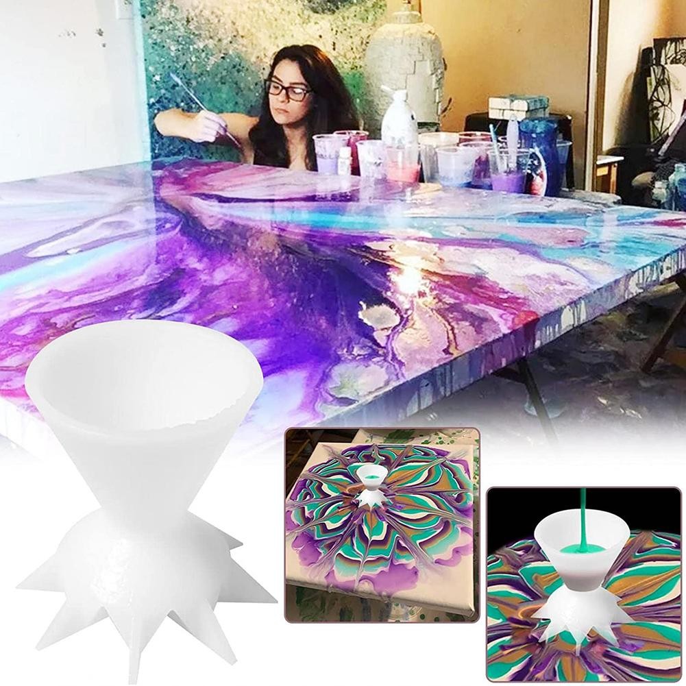 

Funnel Split Cup for Acrylic Paint Pouring DIY Making Pour Painting Supplies